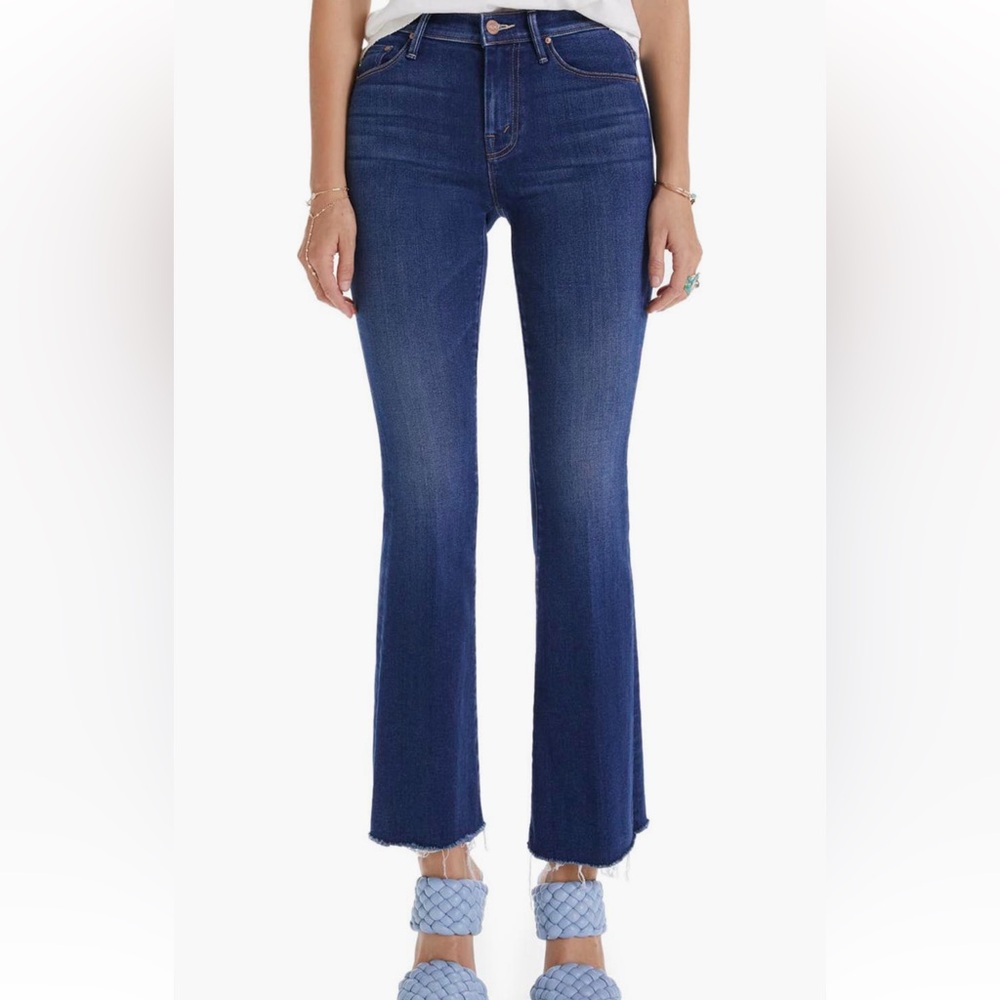 MOTHER Women's Boot Cut Jeans in Deep Blue Denim - Picture 2 of 9